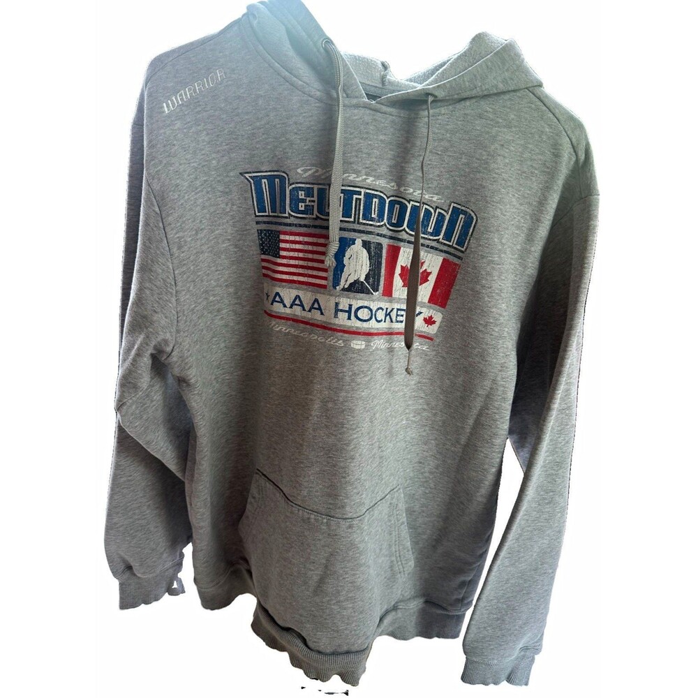 Warrior Minnesota Meltdown AAA Hockey Hoodie Adult XL Gray USA Canada